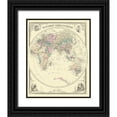 thumbnail image 1 of Baskin 12x14 Black Ornate Wood Framed with Double Matting Museum Art Print Titled - Eastern Hemisphere - Baskin 1876, 1 of 4