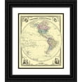 thumbnail image 1 of Baskin 12x14 Black Ornate Wood Framed with Double Matting Museum Art Print Titled - Western Hemisphere - Baskin 1876, 1 of 4