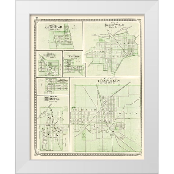 Baskin 12x14 White Modern Wood Framed Museum Art Print Titled - Franklin, Shelbyville, Greenwood, Edinburg Indiana