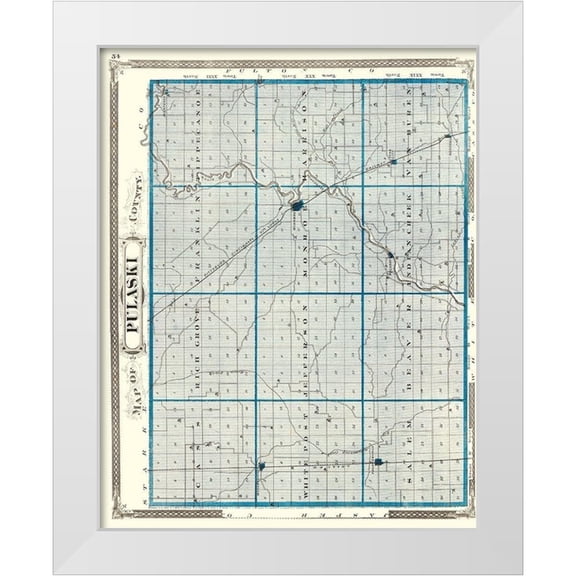 Baskin 12x14 White Modern Wood Framed Museum Art Print Titled - Pulaski Indiana - Baskin 1876