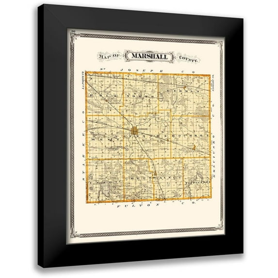 Baskin 15x18 Black Modern Framed Museum Art Print Titled - Marshall Indiana Landowner - Baskin 1876