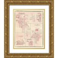thumbnail image 1 of Baskin 26x32 Gold Ornate Wood Framed with Double Matting Museum Art Print Titled - Lebanon, Arcadia, Zionsville Indiana - Baskin 1876, 1 of 4