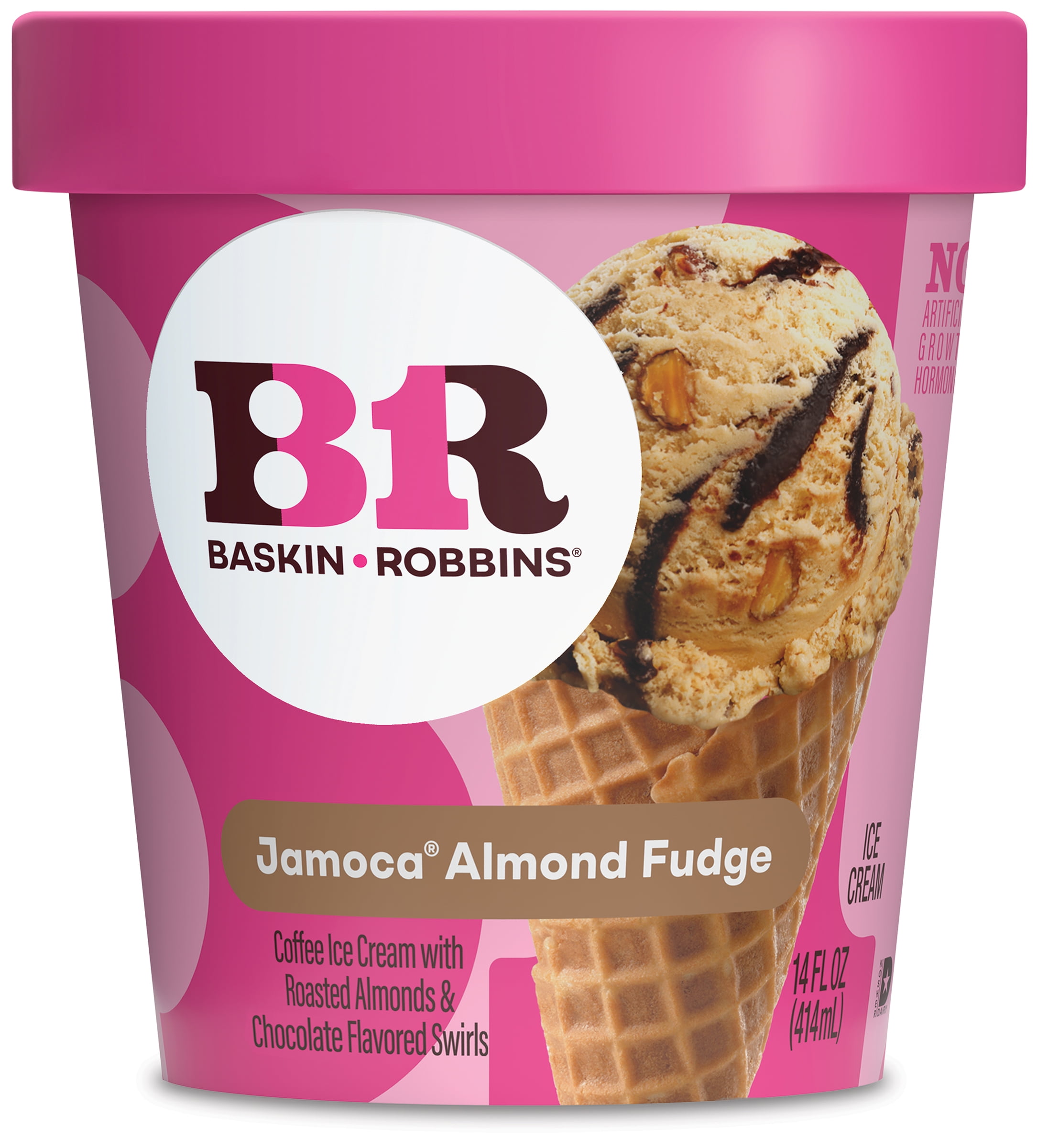 Baskin-Robbins Jamoca Almond Fudge Ice Cream, 14 fl oz Cup – Coffee Ice Cream with Roasted Almonds and Chocolate Fudge Swirl