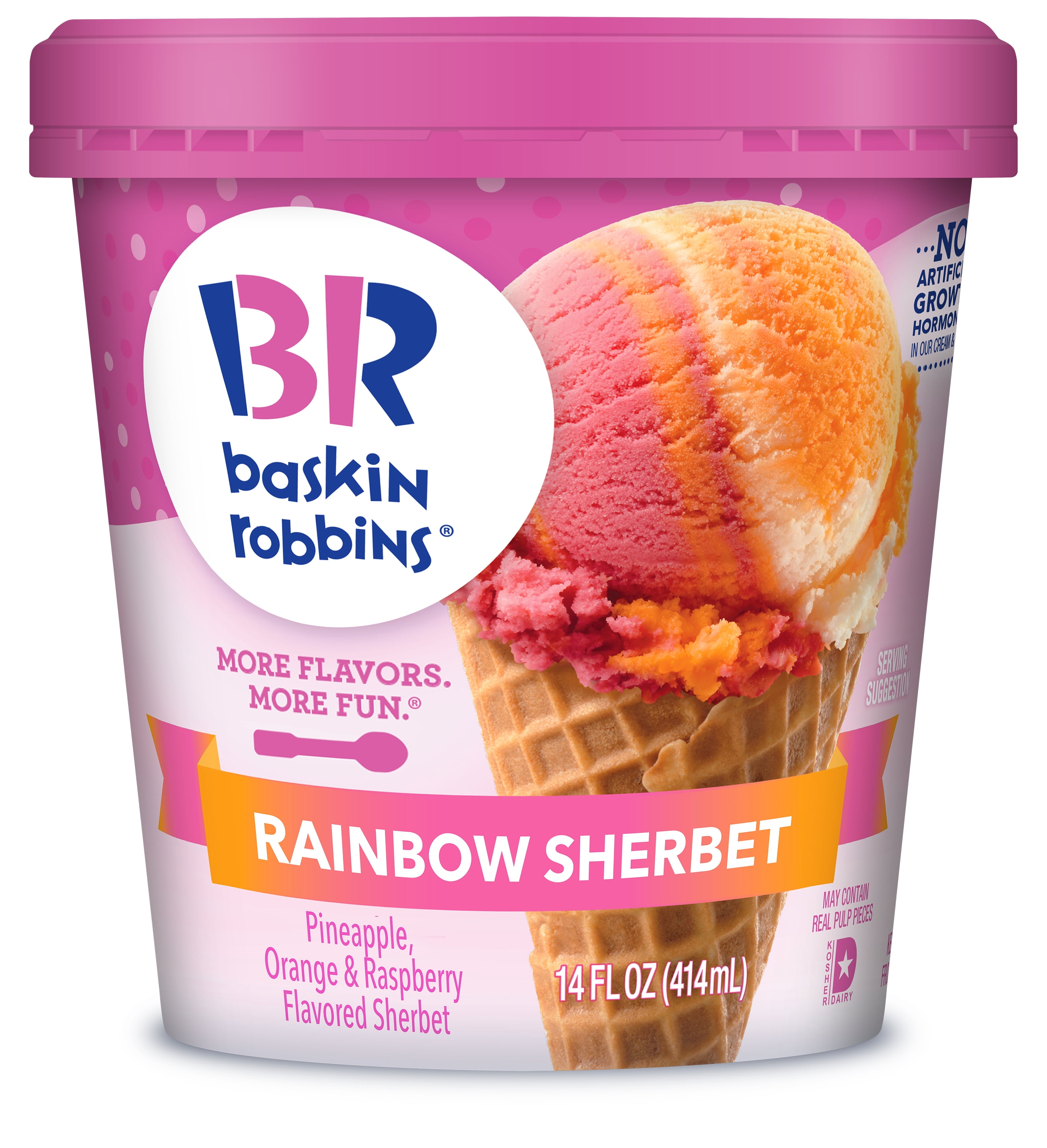 Baskin Robbins Rainbow Sherbet, 14oz