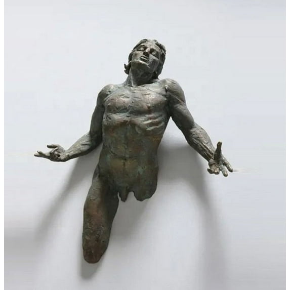 Basking In Wall Mount Male Abstract Sculpture Decoration