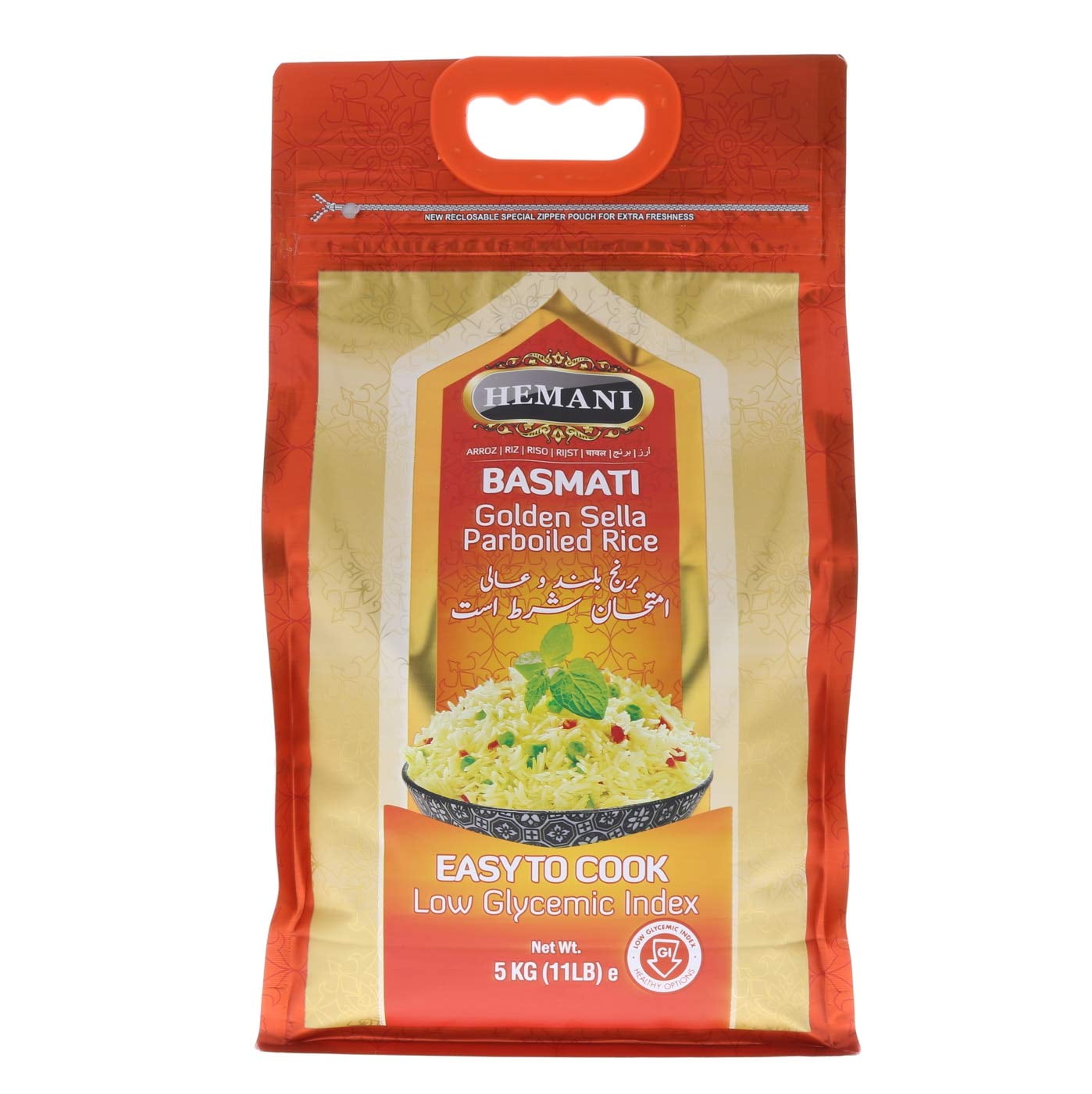 Basmati Golden Sella Parboiled Rice 11LB Savings 1 LB FREE Easy to Cook Low Glycemic