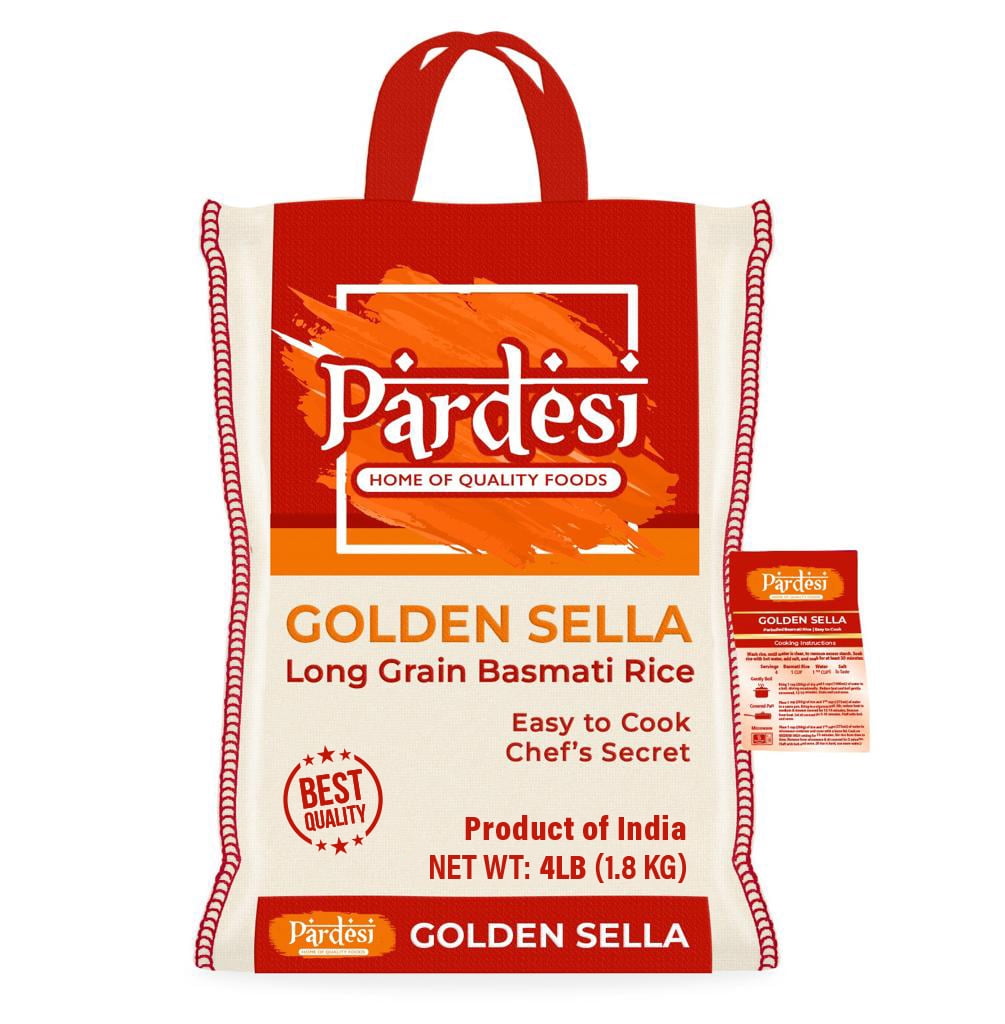 Basmati Golden Sella Parboiled Rice 4LB Easy to Cook Low Glycemic