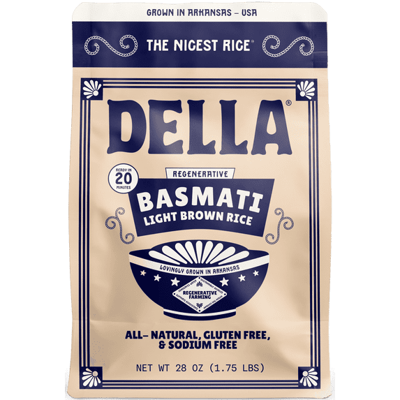 Della Basmati Light Brown Rice – Regenerative, 28oz