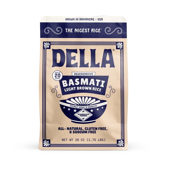Della Basmati Light Brown Rice  Regenerative, 28oz