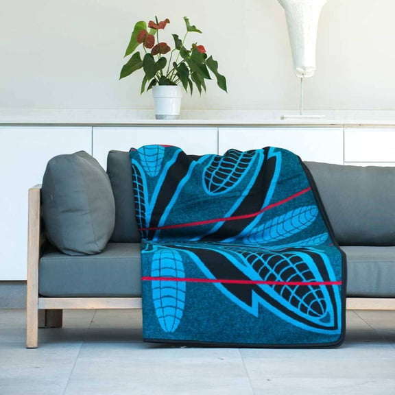 Basotho Wool Blanket - Black/Peacock by Thula Tula