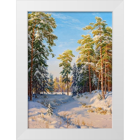 Basov, Sergej 14x18 White Modern Wood Framed Museum Art Print Titled - Winter noon