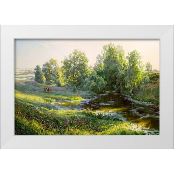 Basov, Sergej 24x17 White Modern Wood Framed Museum Art Print Titled - Morning