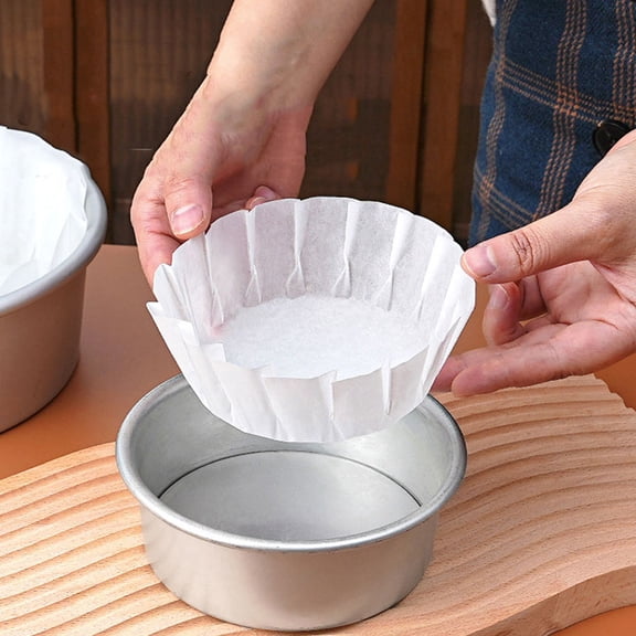 Basque Burnt Cheesecake Oil Paper Sheets 50 Pack - Non-Stick Baking Parchment Paper Liners for Dessert Cake Molds - Heat Resistant Baking Cups for Round Square Heart Shaped Cakes - Bakeware Accessory