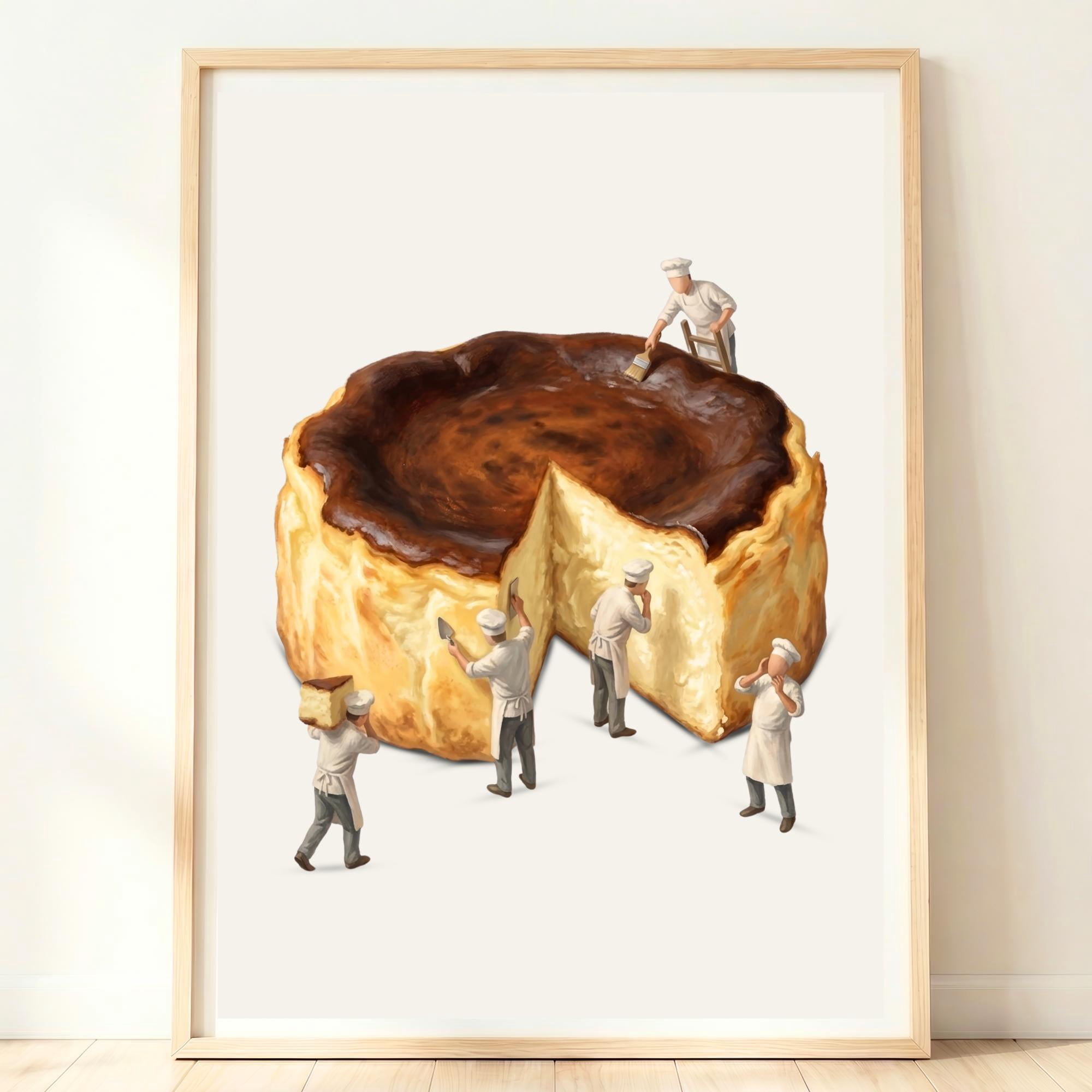 Basque Cheesecake Wall Art Burnt Cheesecake Print Modern Spain Dessert ...