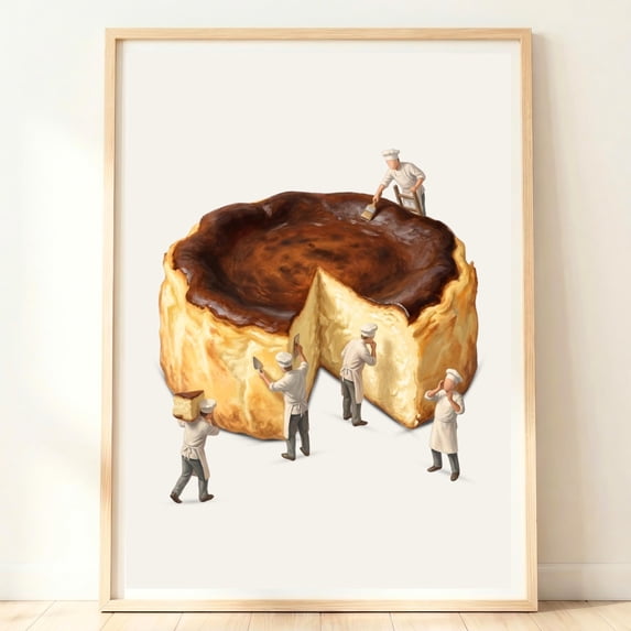Basque Cheesecake Wall Art Burnt Cheesecake Print Modern Spain Dessert ...
