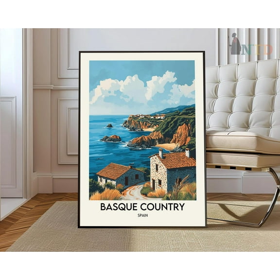 Basque Country Travel Poster, Basquebasque Poster Print, Basque Photo, Basque Decor, Guggenheim Museum, Western Pyrenees Wall Art, Modern Wall Decor, 8x12 UNFRAMED