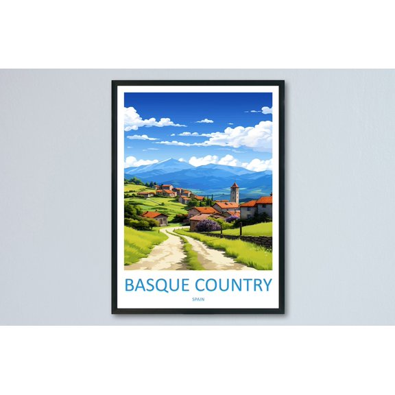 Basque Country Travel Spain Wall Art Unframed Paper Print