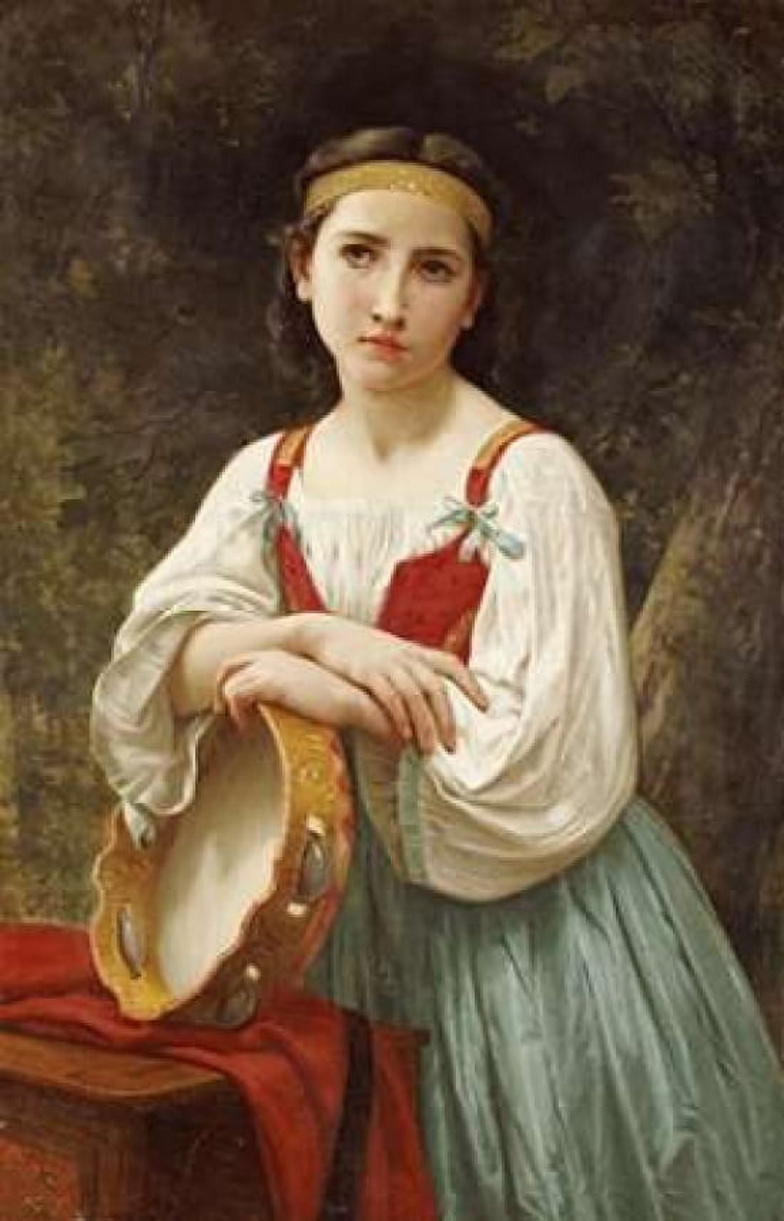 Basque Gipsy Girl With Tambourine Canvas Art - William-Adolphe Bouguereau (24 x 36)