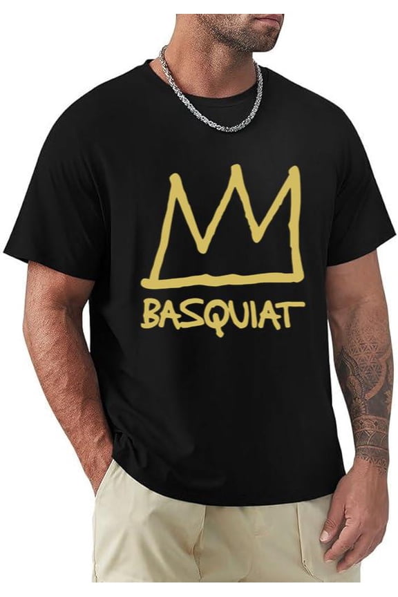 Basquiat Inspired Street Art Graffiti Crown Neo Expression Style T-shirt, for men & women, up to size 5XL.