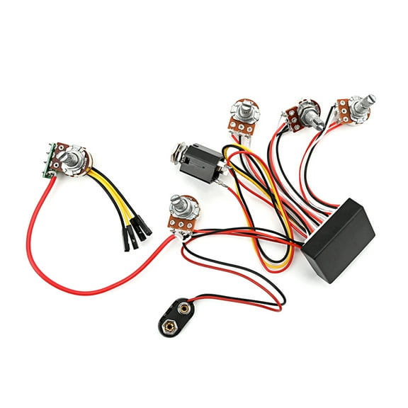 Bass Active Passive Preamp, Guitar Bass Pickup 3 Active EQ Equalizers Preamp Circuit and Tone Control with Fittings