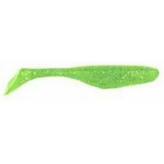 Bass Assassin 4" Sea Shad - Chartreuse / Silver Glitter