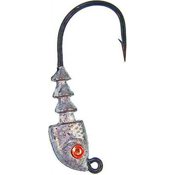 Bass Assassin Saltwater Jig heads 1/4oz Lead color/Red Eye 4pk