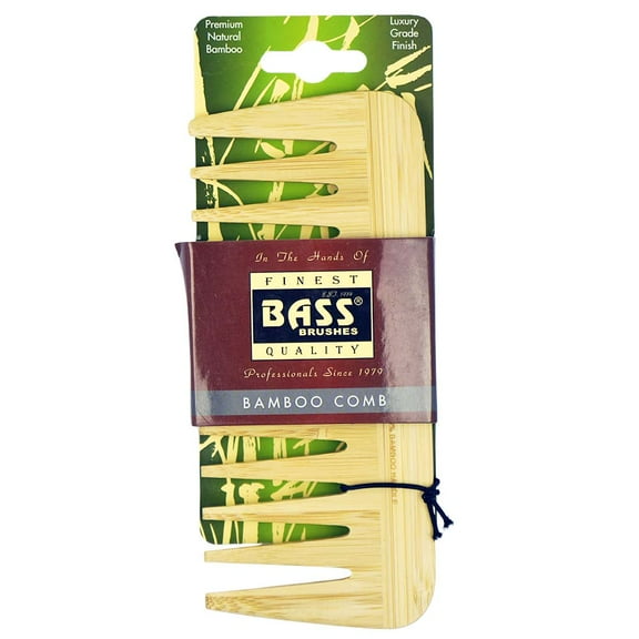Bass Brushes Medium Bamboo Wood Comb Wide Tooth 1 Comb