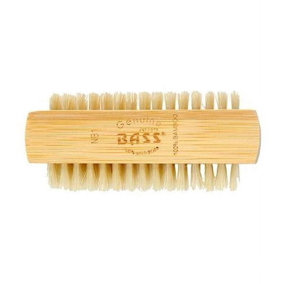Bass Brushes B09600 Deluxe 100 Percent Natural 2 Sided Nail Brush with Extra Firm Wild Boar Wood Handle