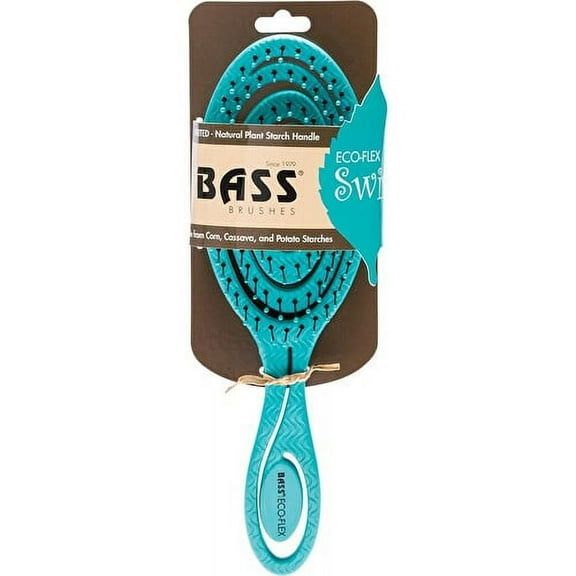Bass Brushes Eco Flex Detangler Teal Swirl Hair Brush, 1 Ea, 2 Pack