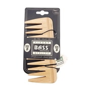 Bass Brushes Medium Wood Comb with Wide Tooth, 1 Ea, 3 Pack