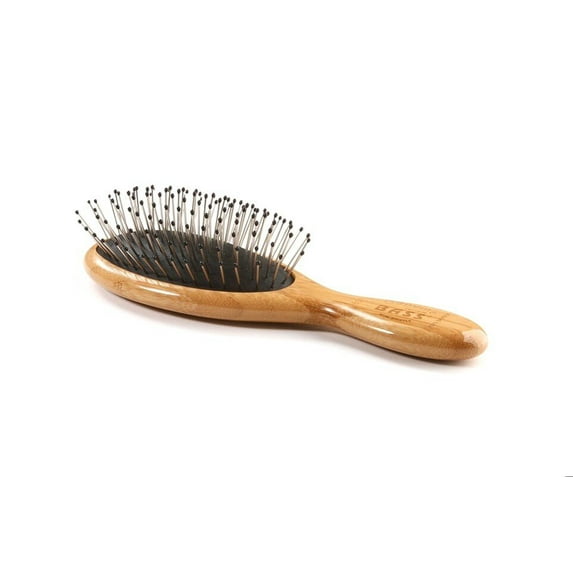 Bass Brushes Small Oval Hairbrush with Wire Bristles & Wood Handle 1 Brush