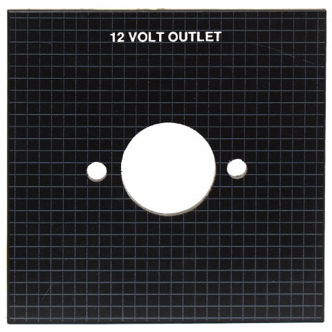 Bass Cat Boat Blank 12V Outlet Panel | Black Plastic w/ Grid