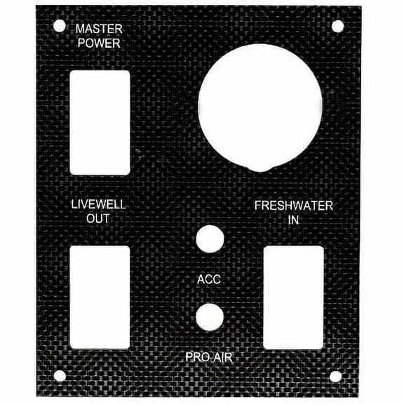 Bass Cat Boat Blank Switch Panel | Master Power Livewell Carbon Fiber