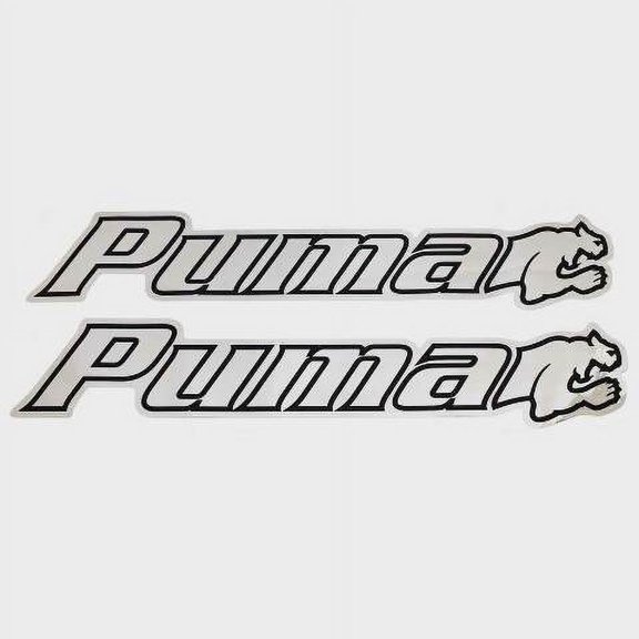 Bass Cat Boat Puma Decal Sticker | Silver Black (Pair)