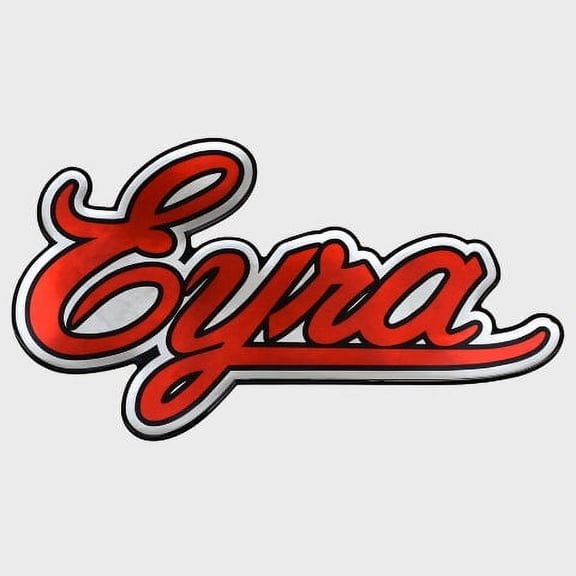 Bass Cat Boat Raised Brand Decal LH7132 | Eyra Red/Silver Sticker