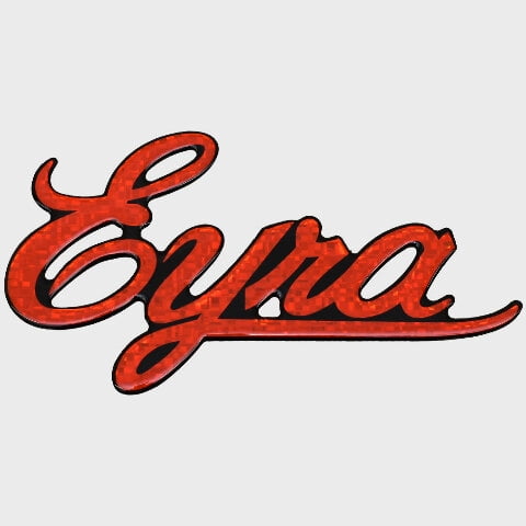 Bass Cat Boat Raised Decal | Eyra Logo Red Sticker