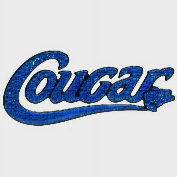 Bass Cat Boat Raised Emblem Decal Sticker | Cougar Holographic Blue