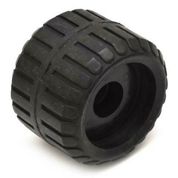Bass Cat Boat Wobble Trailer Roller | 4 1/8 Inch Ribbed Black Rubber