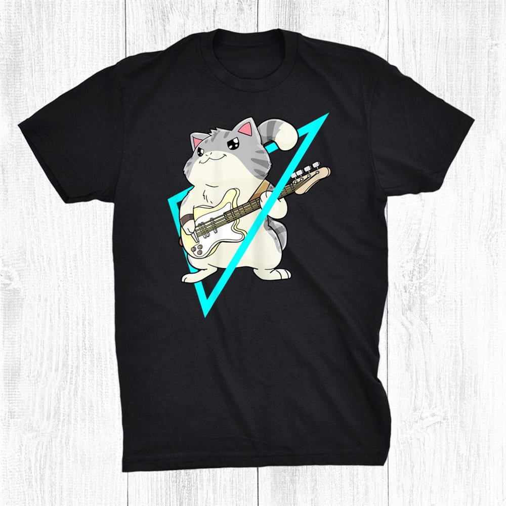 Bass Cat Rock Kitty On A Bass Guitar Cat Lover Shirt Gift Black Unisex