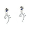 thumbnail image 1 of Bass Clef - Blue Crystal Paw Earrings, 1 of 1