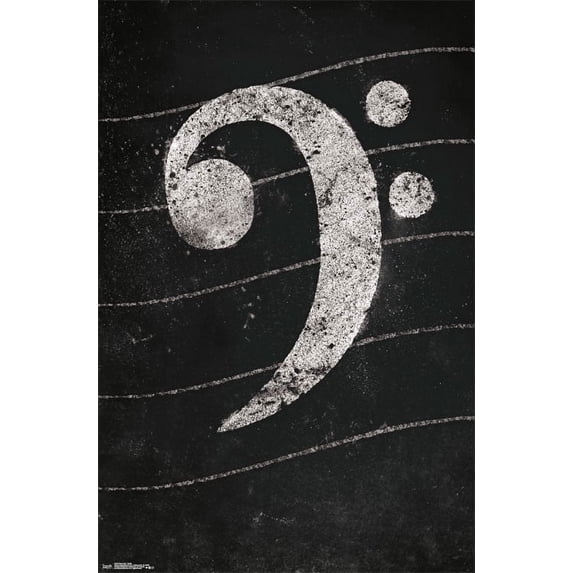 Bass Clef - Chalk Laminated Poster Print (22 x 34)