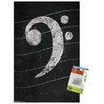 thumbnail image 1 of Bass Clef - Chalk Wall Poster with Push Pins, 14.725" x 22.375", 1 of 3