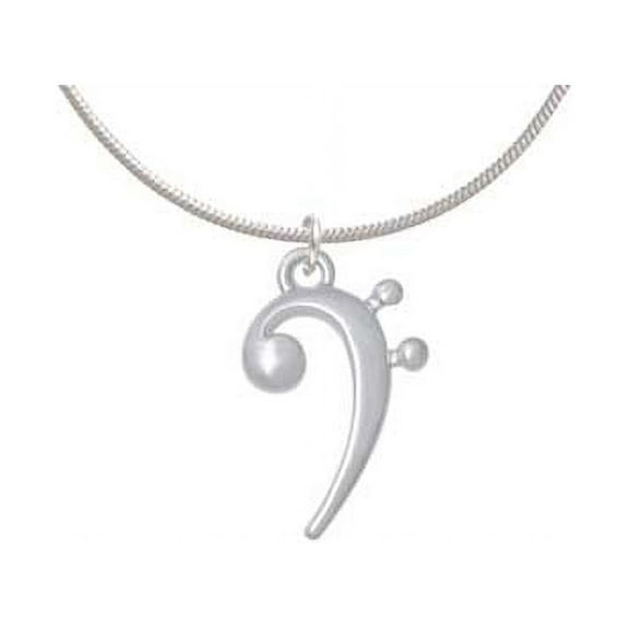 Bass Clef Charm Necklace, 18"+2" Extender