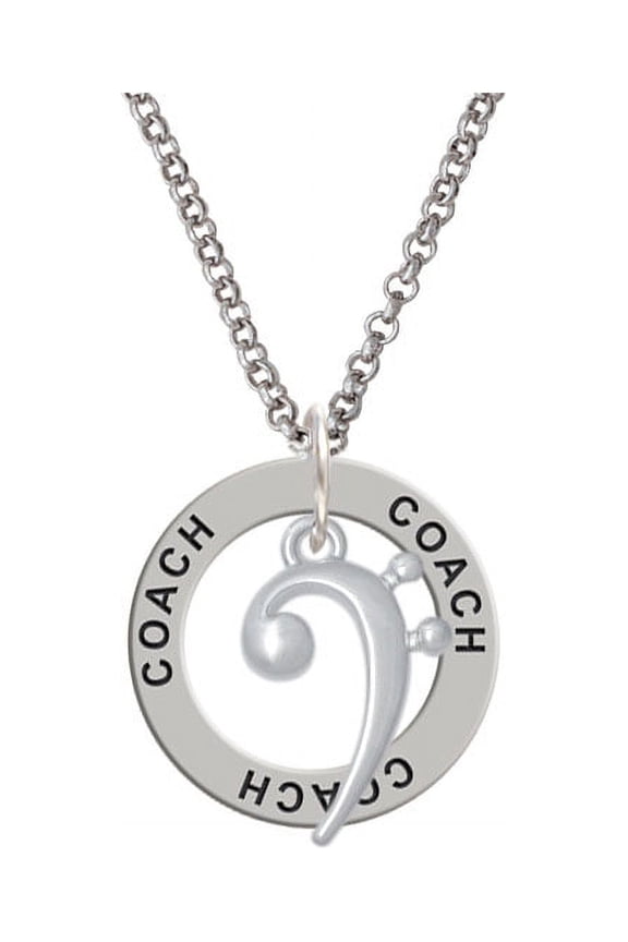 Bass Clef Coach Affirmation Ring Necklace