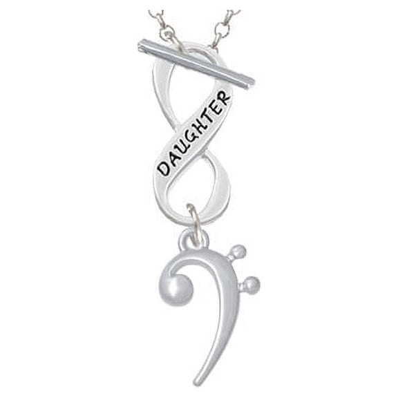 Bass Clef Daughter Infinity Toggle Chain Necklace