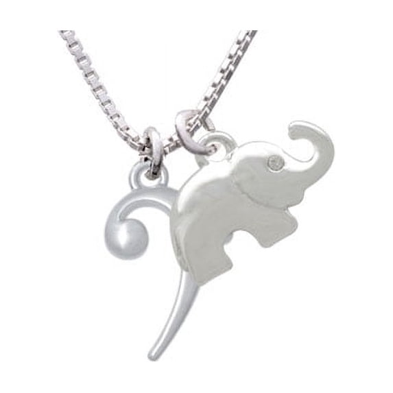 Bass Clef Elephant Necklace, 18"+2"