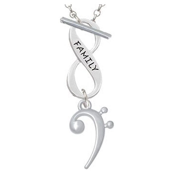 Bass Clef Family Infinity Toggle Chain Necklace