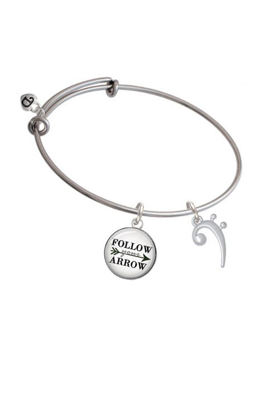 Bass Clef Follow Your Arrow Bangle Bracelet