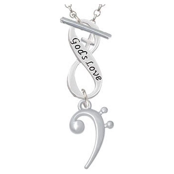 Bass Clef God's Love Infinity Toggle Chain Necklace