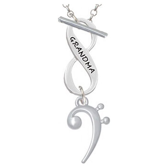 Bass Clef Grandma Infinity Toggle Chain Necklace